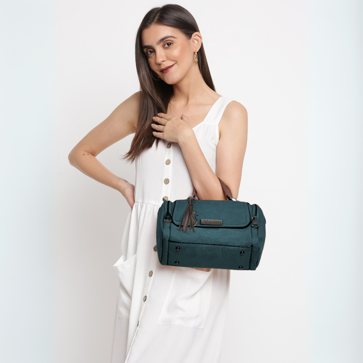 Timeless Mystique Satchel Handbag - Teal Blue