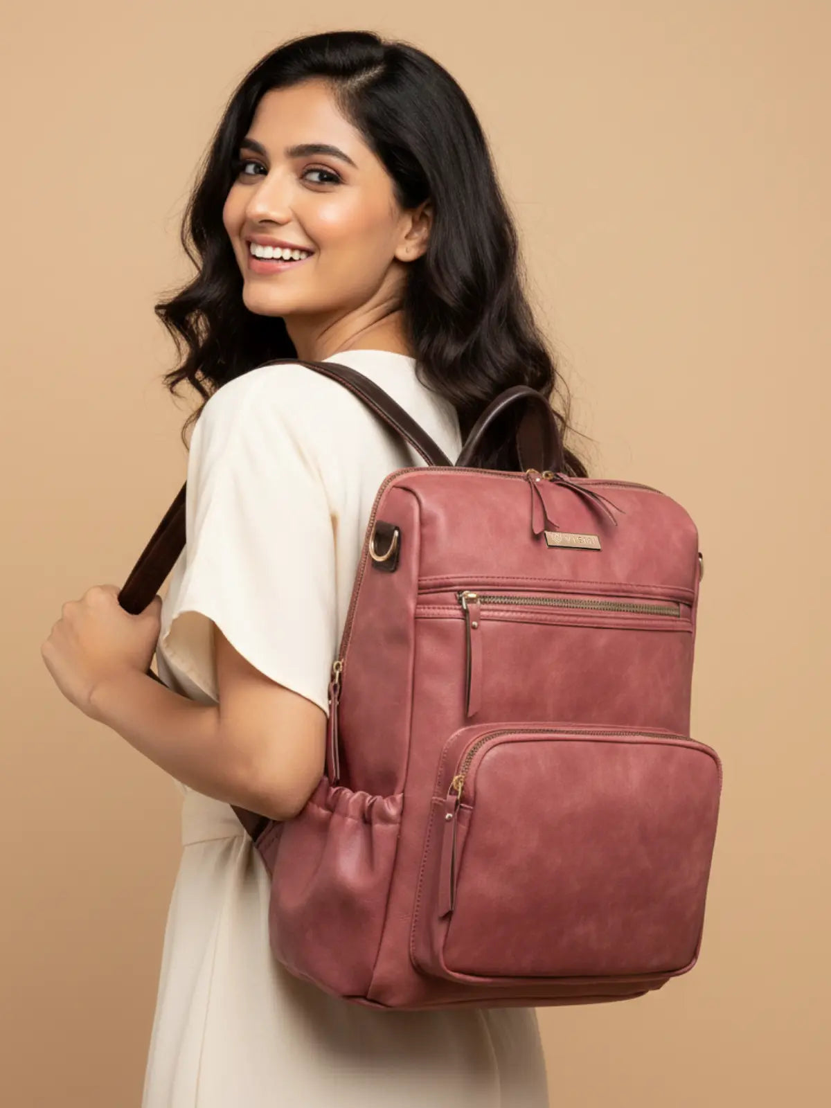 Timeless Diva Women Laptop Backpack - Blush Pink