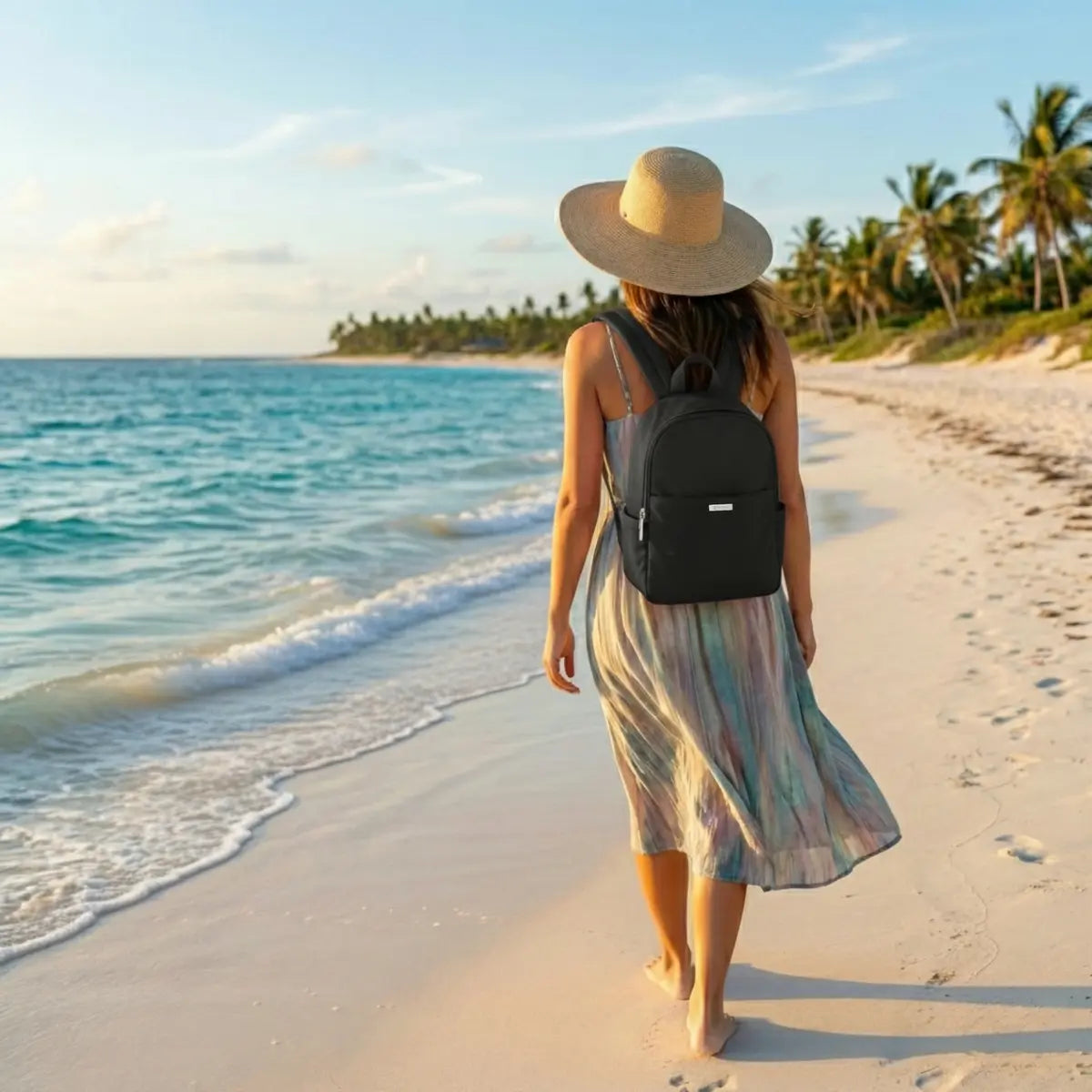 Everyday Essentials minimalist backpack in black with clean silhouette for everyday organization