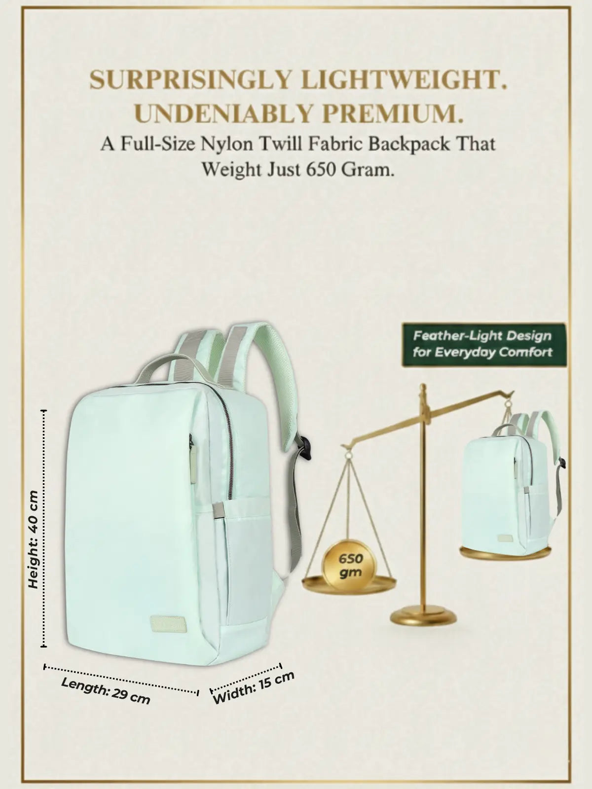 Everyday Essentials Travel Laptop Backpack - Sea Green