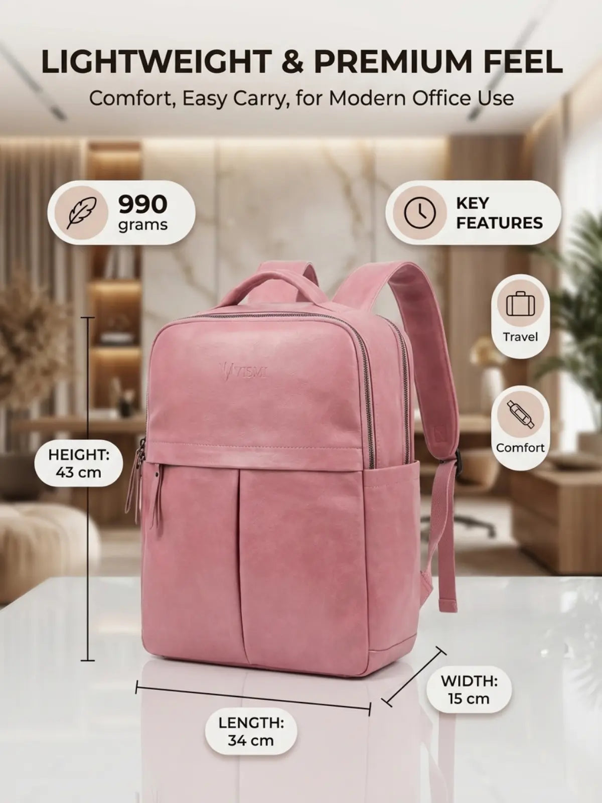 Timeless Voyager Laptop Backpack - Blush Pink