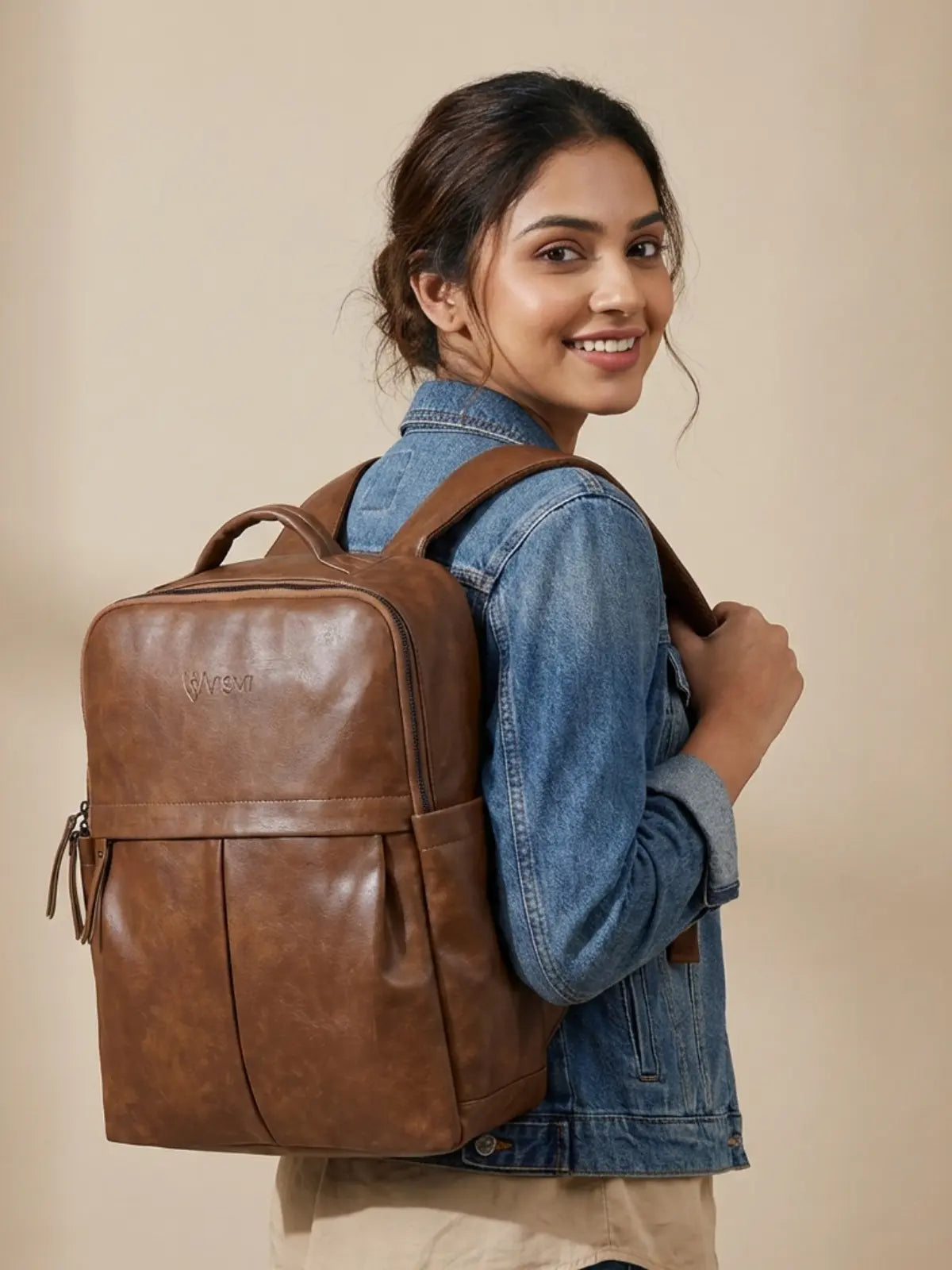 Timeless Voyager Laptop Backpack - Coffee Brown