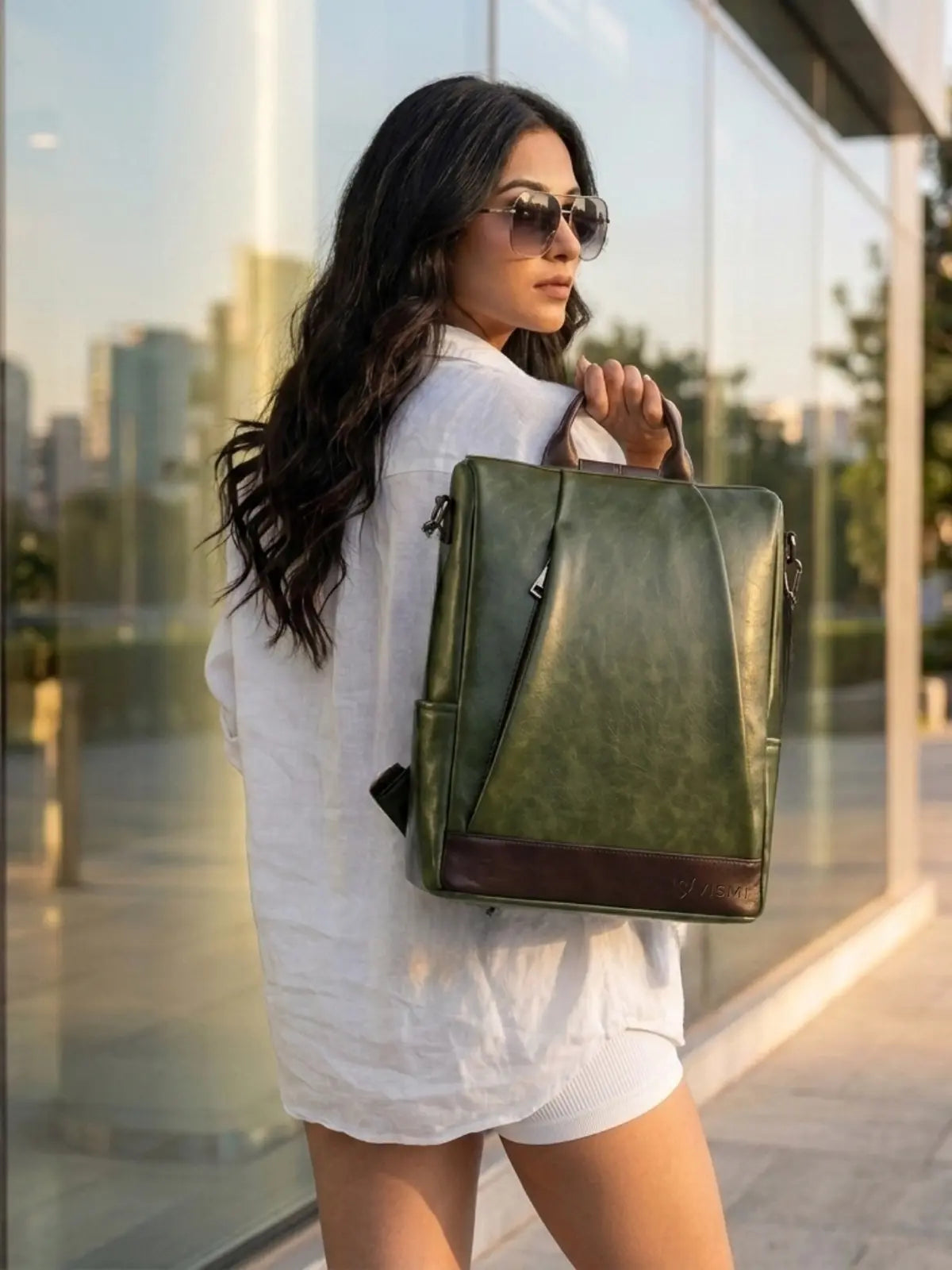 Timeless Kiara Women Backpack Handbag - Olive Green