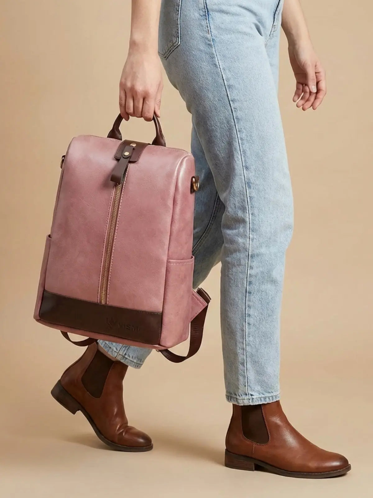 Timeless Aura Women Backpack Handbag - Blush Pink