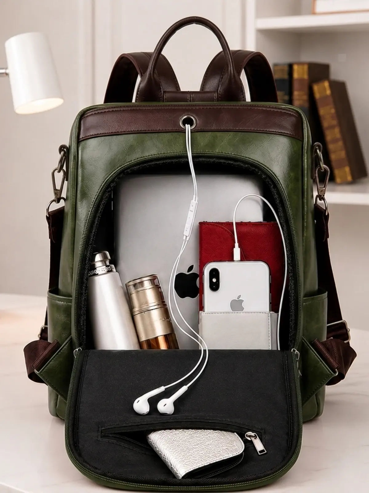 Timeless Kiara Women Backpack Handbag - Olive Green