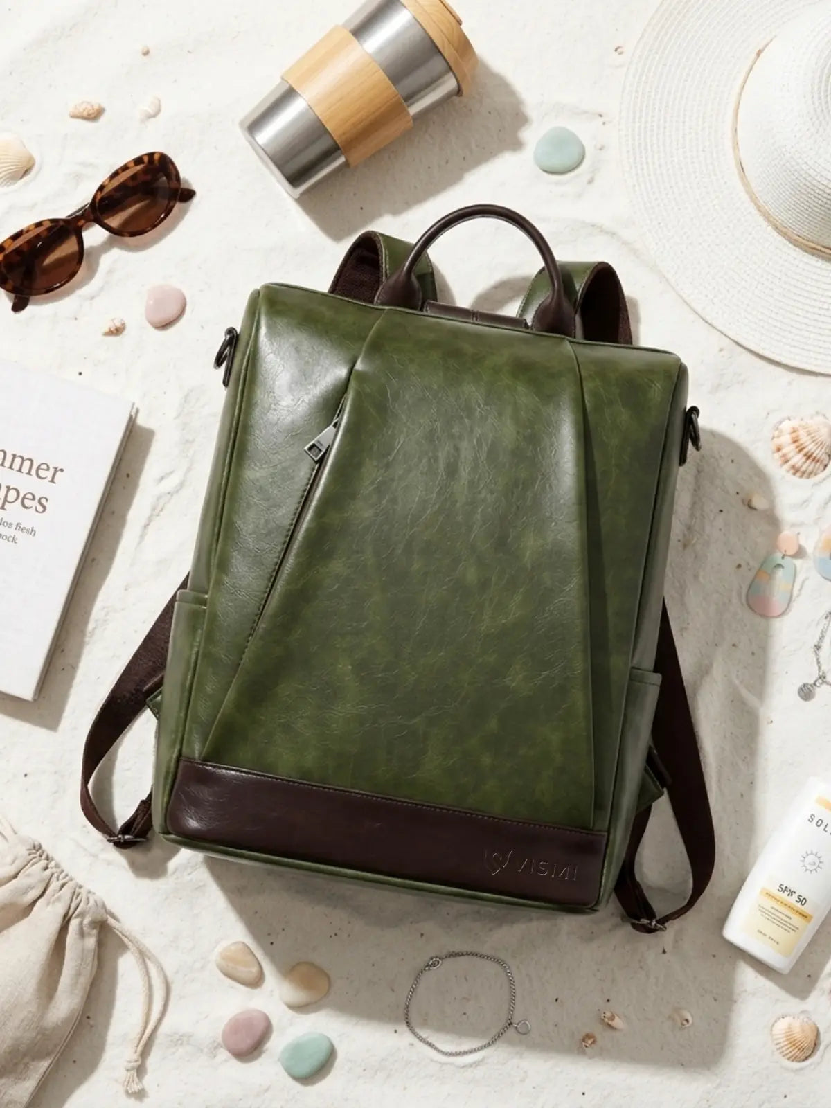 Timeless Kiara Women Backpack Handbag - Olive Green