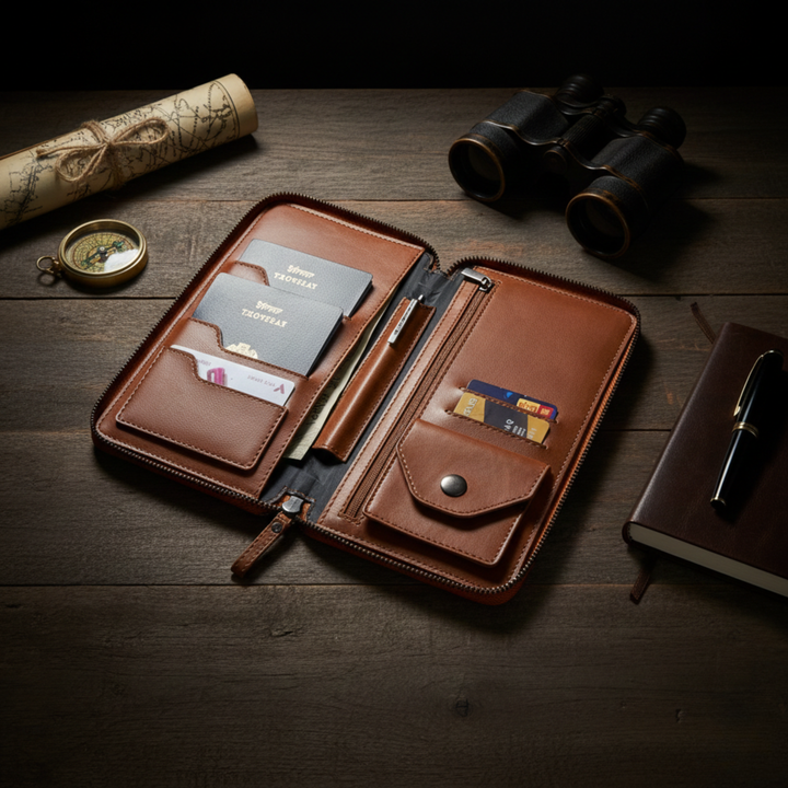 Formé Zip Folio - Tan