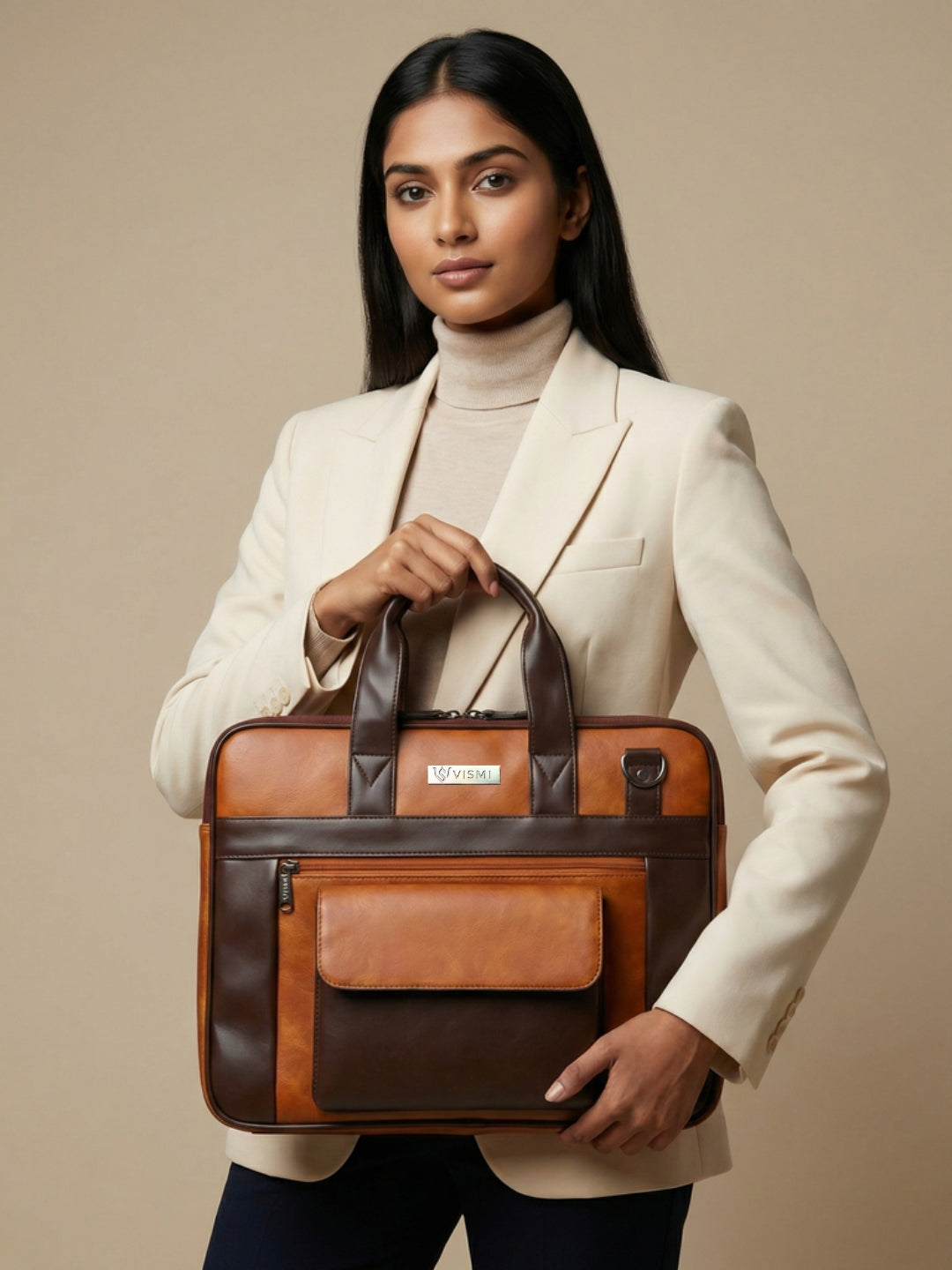Timeless Prime Laptop Messenger Bag - Tan