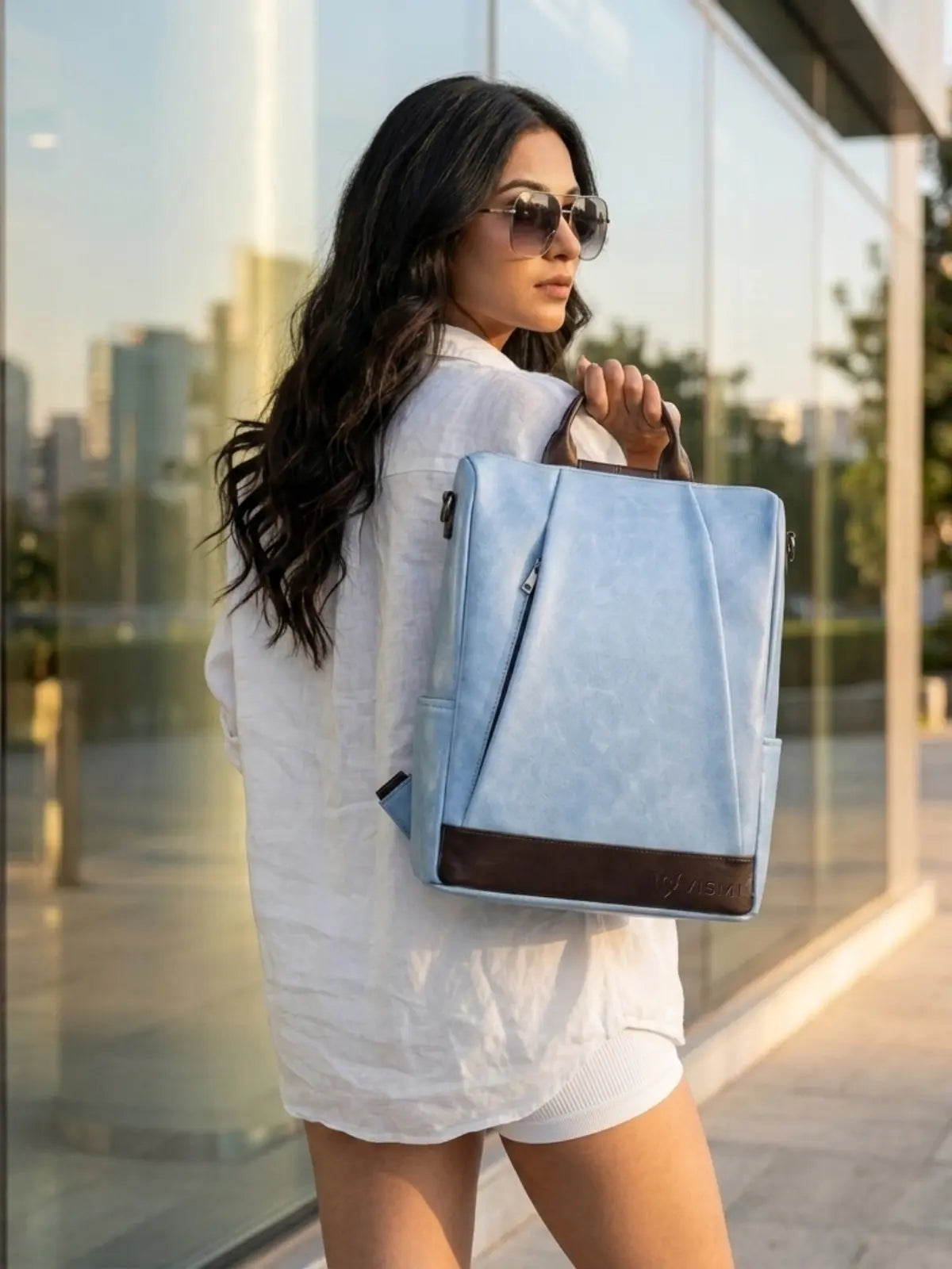 Timeless Kiara Backpack Handbag - Sky Blue