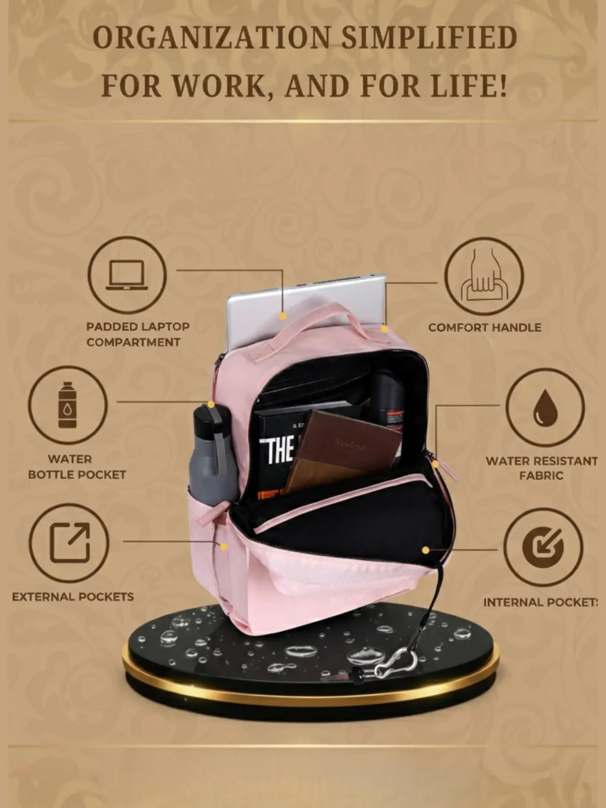 Everyday Essentials Travel Laptop Backpack - Pink