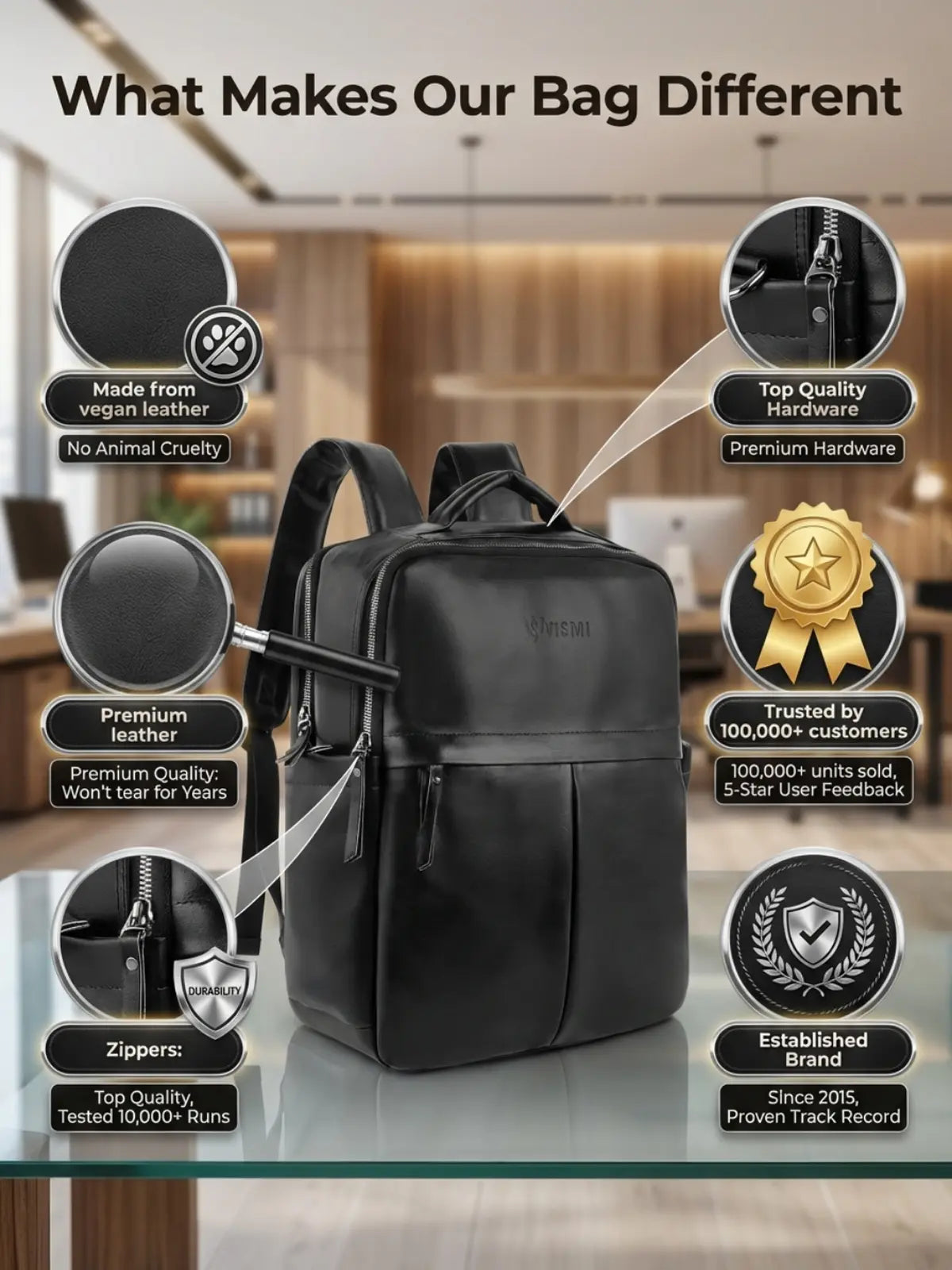 Timeless Voyager Laptop Backpack - Black