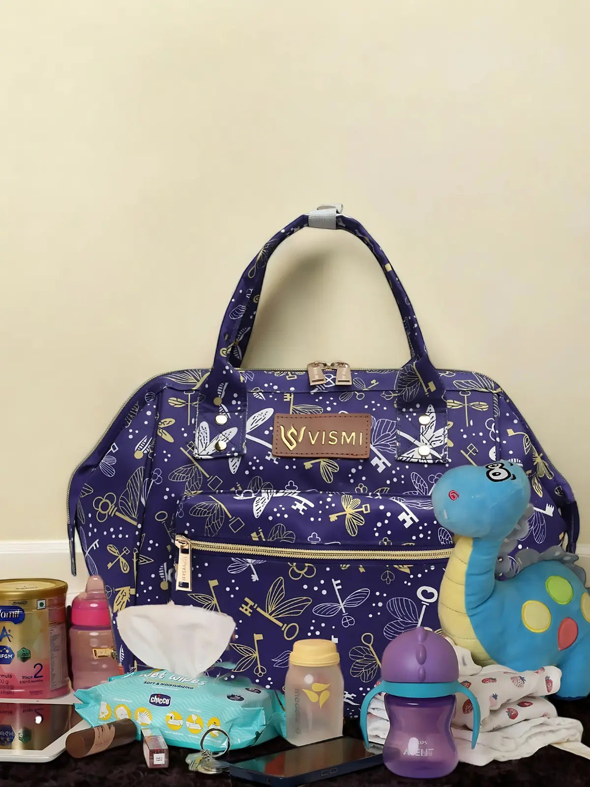 Itsy Bitsy Mini Diaper Bag - Flying Keys Purple