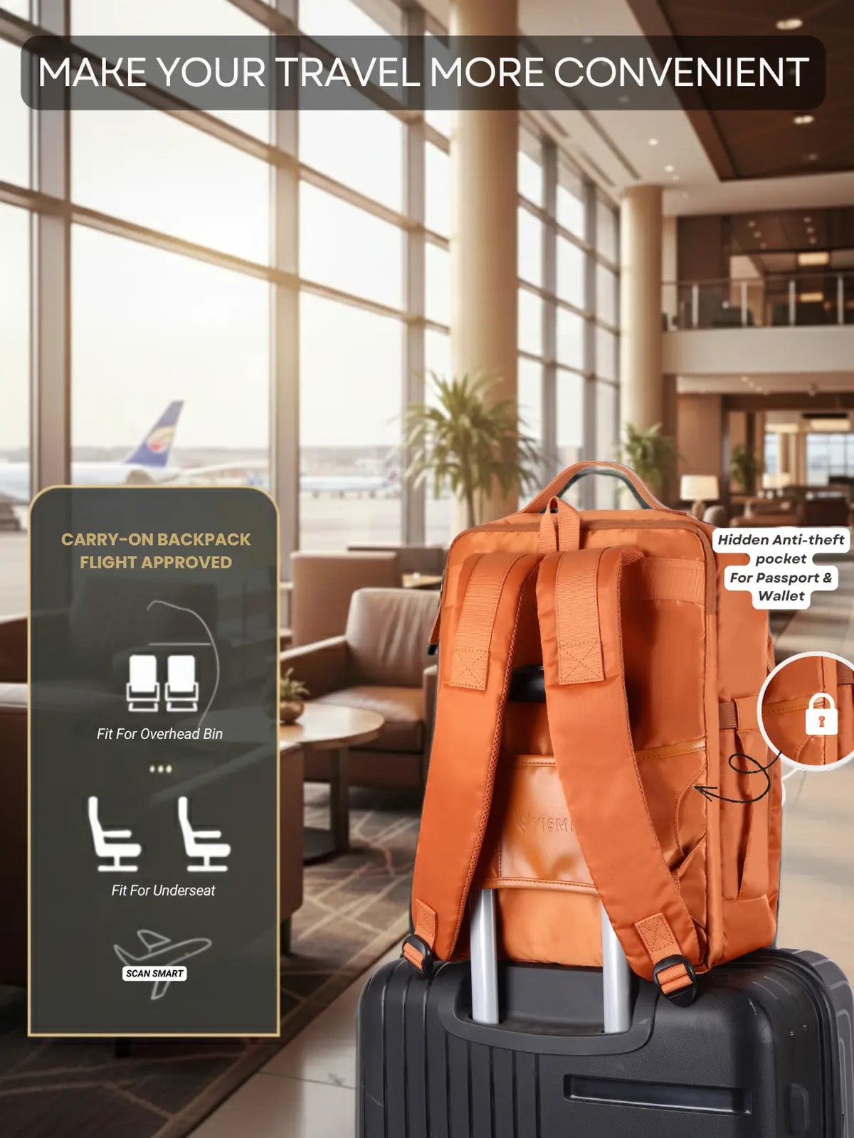 Everyday Essentials Travel Laptop Backpack - Orange