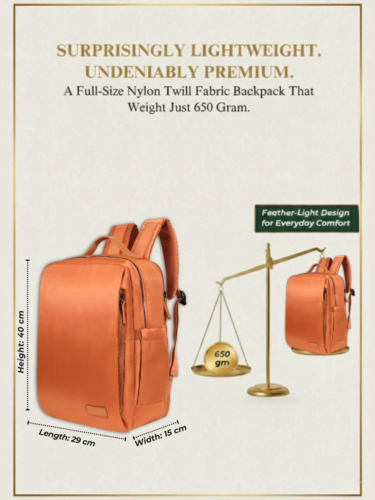 Everyday Essentials Travel Laptop Backpack - Orange