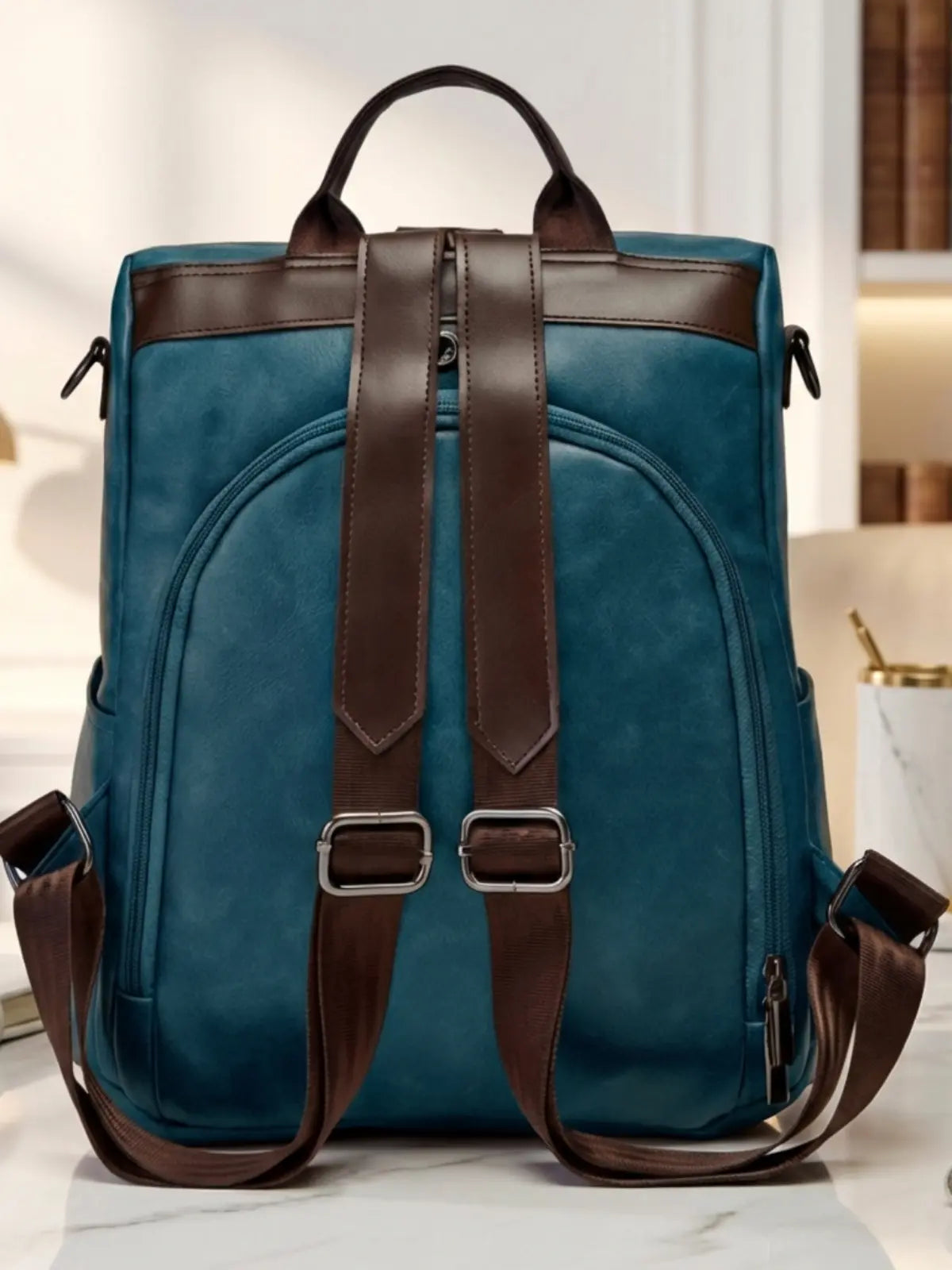 Timeless Aura Women Backpack Handbag - Teal Blue
