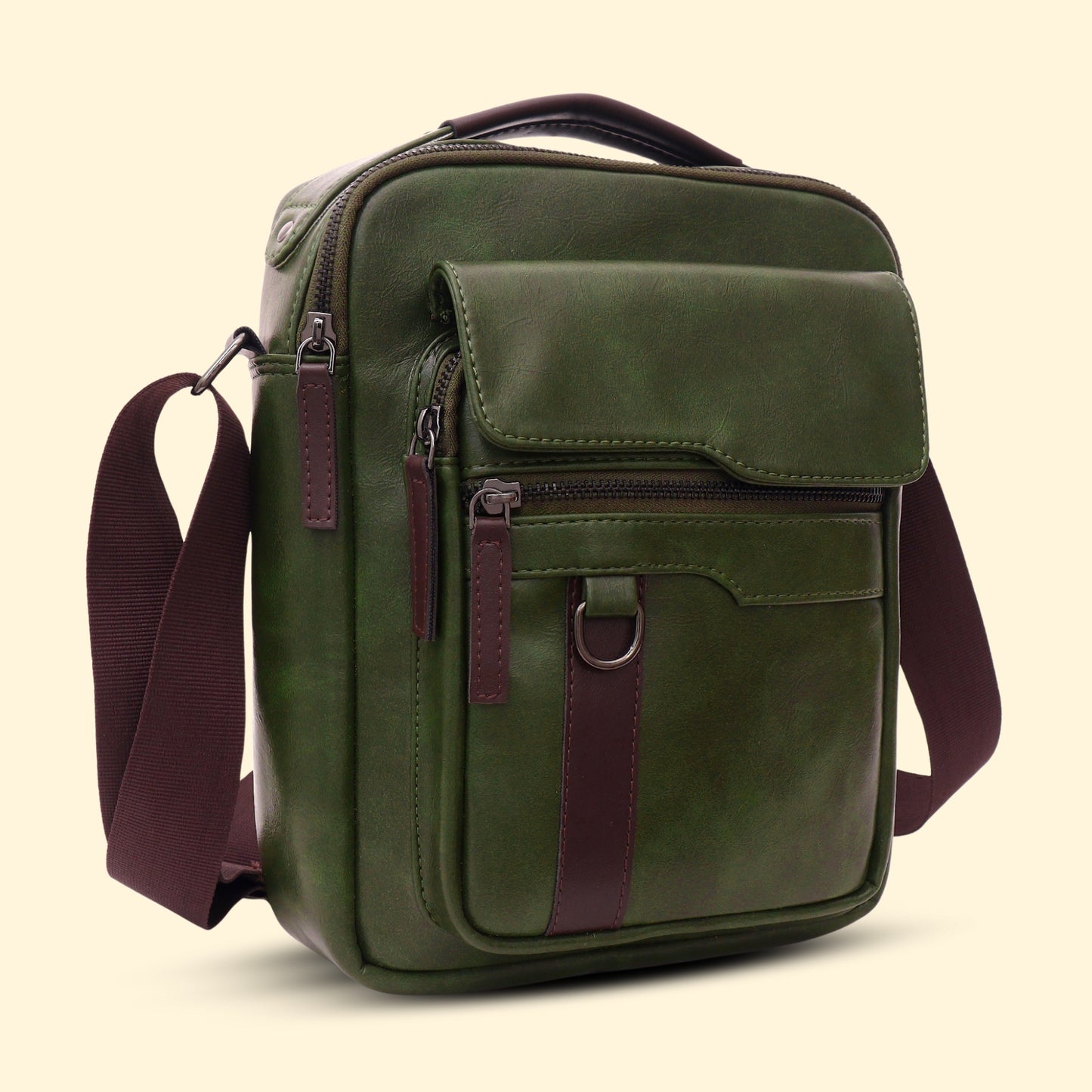 Timeless Alpha Men's Messenger Bag - Olive Green