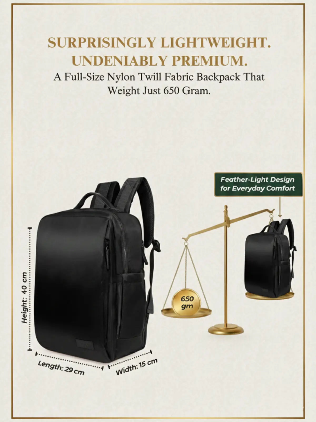 Everyday Essentials Travel Laptop Backpack - Black
