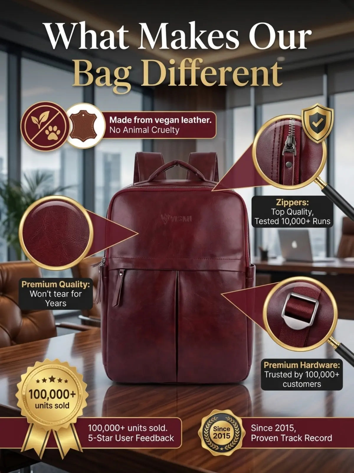 Timeless Voyager Laptop Backpack - Wine