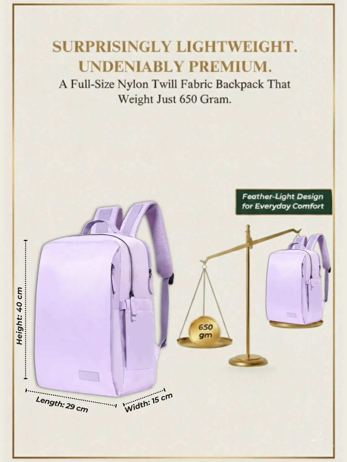 Everyday Essentials Travel Laptop Backpack - Lavender