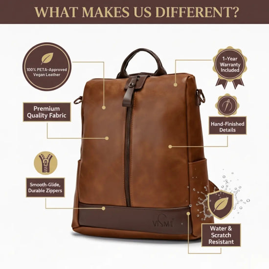 Timeless Aura Women Backpack Handbag - Tan