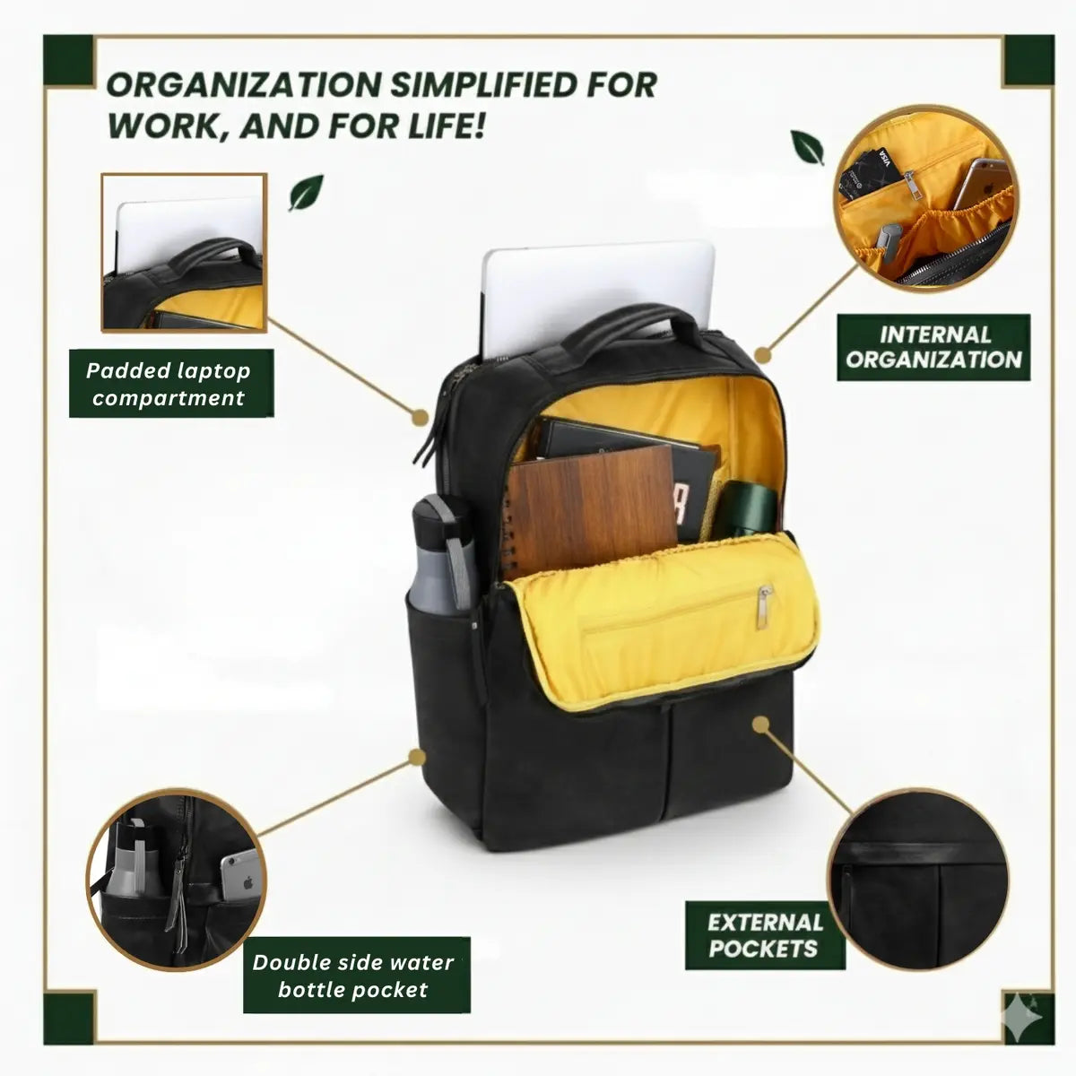 Timeless Voyager Laptop Backpack - Black