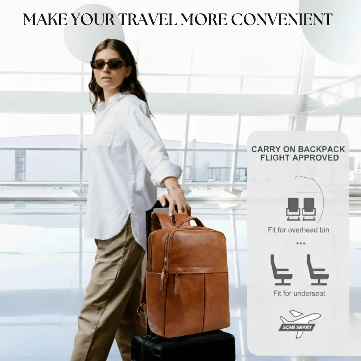 Timeless Voyager Laptop Backpack - Tan