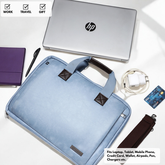 Timeless Unity Laptop Messenger Bag - Sky Blue