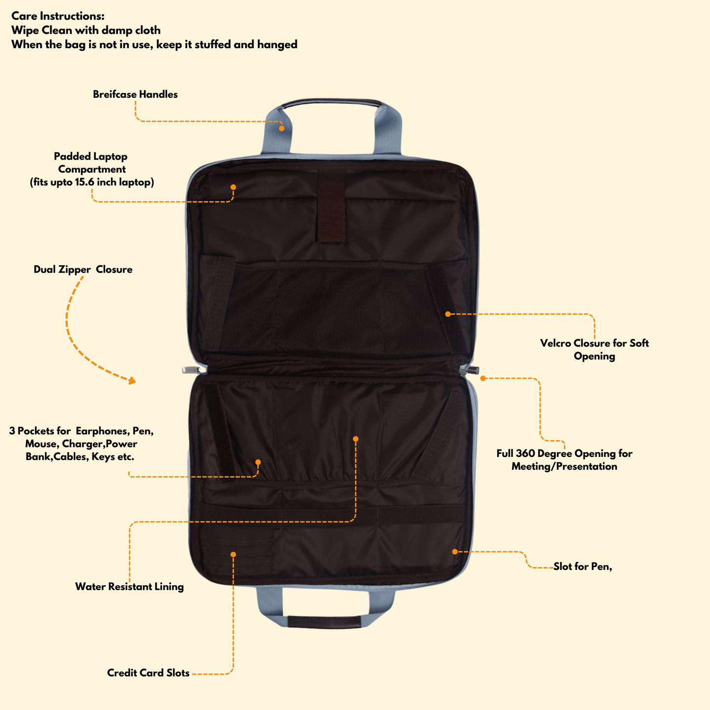 Timeless Unity Laptop Messenger Bag - Sky Blue