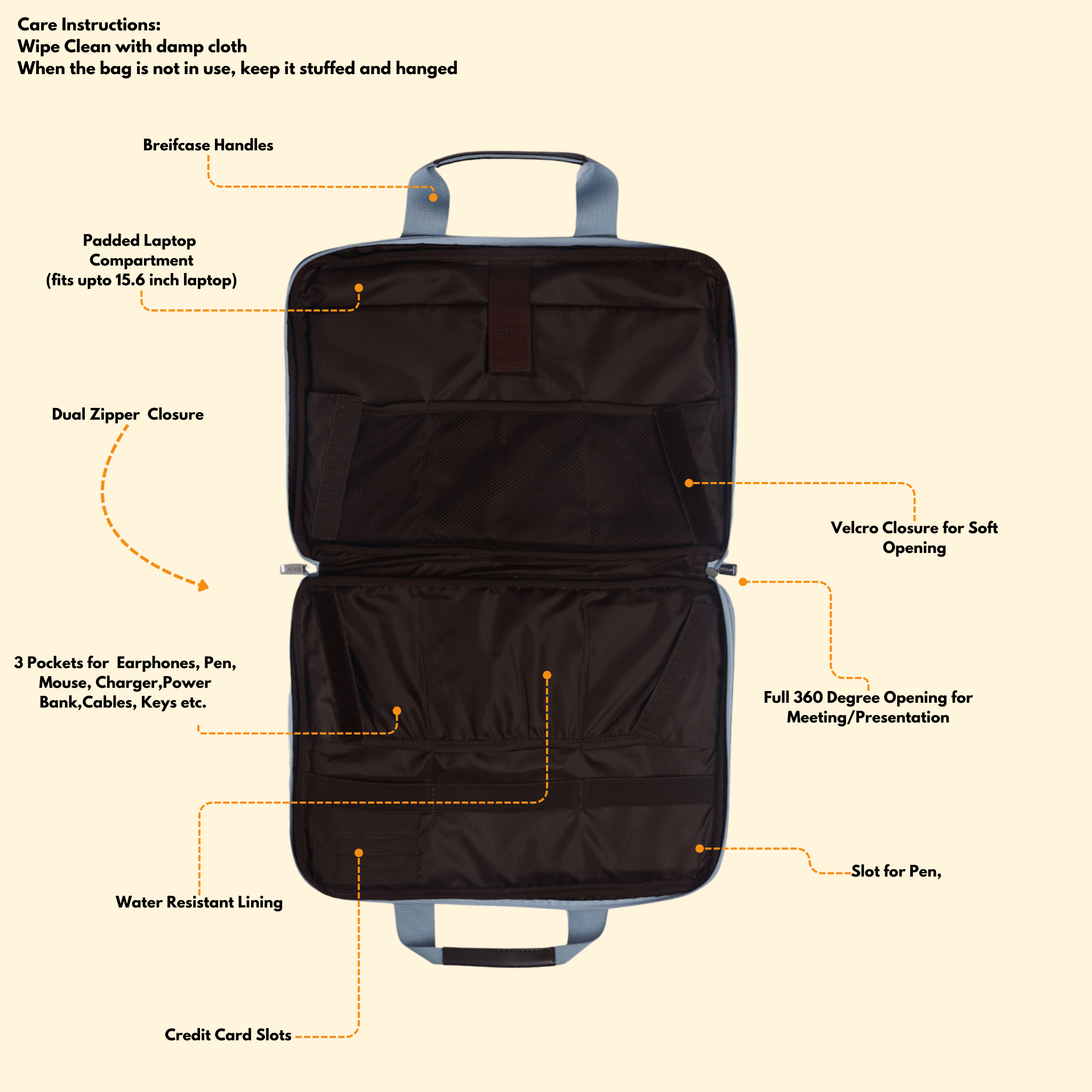 Timeless Unity Laptop Messenger Bag - Sky Blue