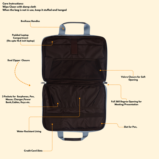 Timeless Unity Laptop Messenger Bag - Sky Blue