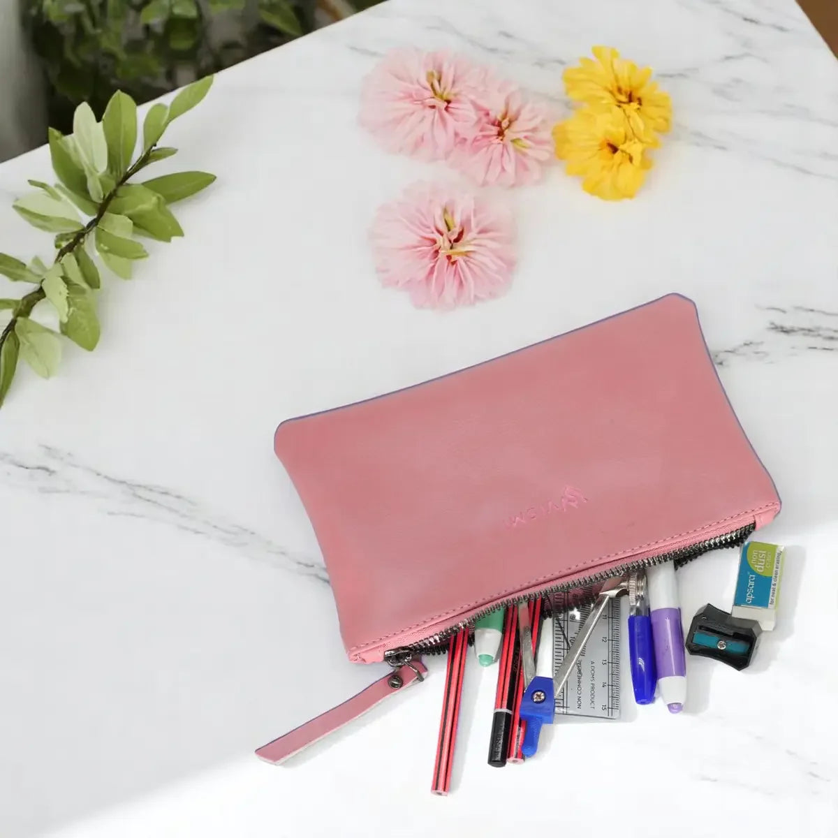 Slim-Leather-Flat-Pouch-Bag-Pink