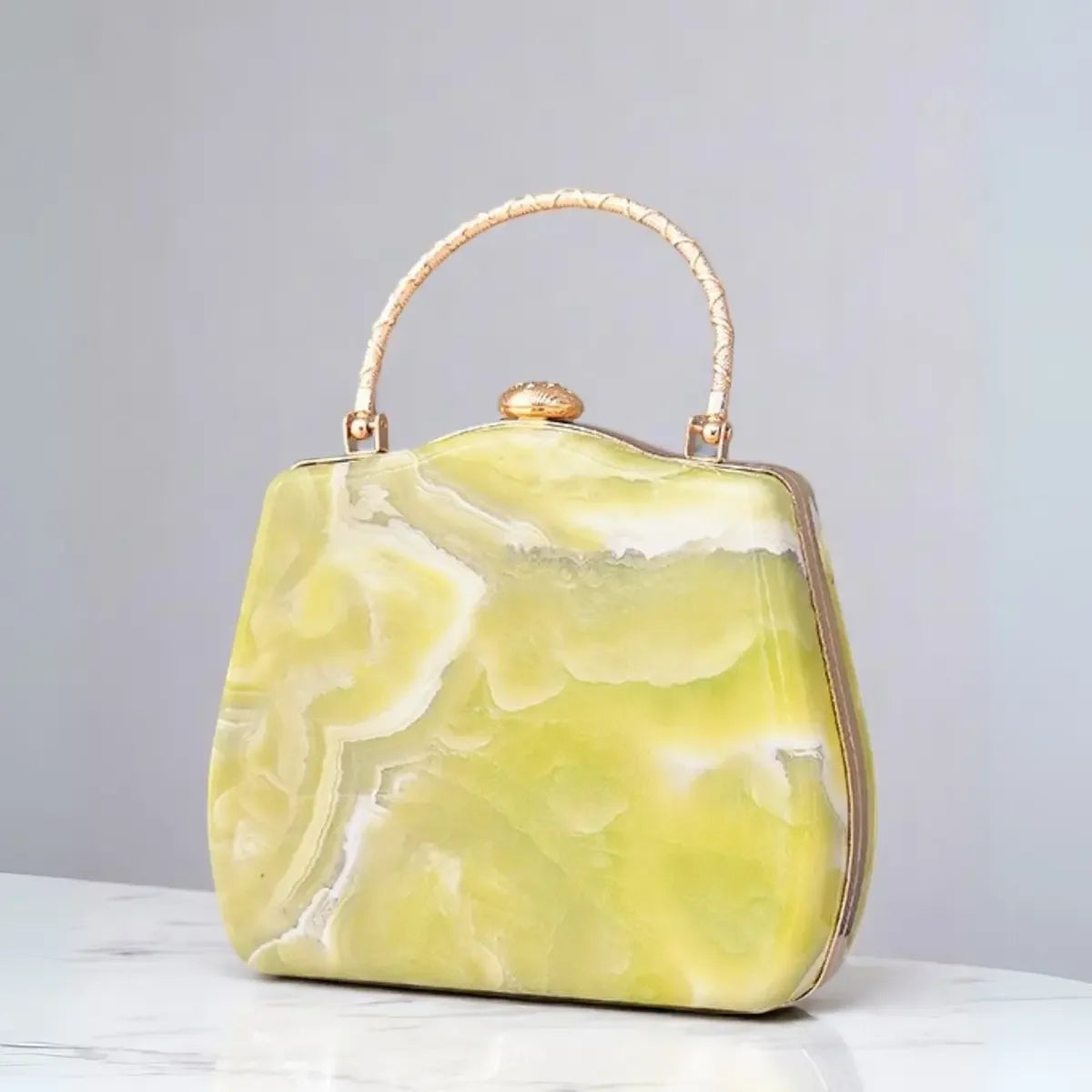 Marble-Evening-Bag-Yellow