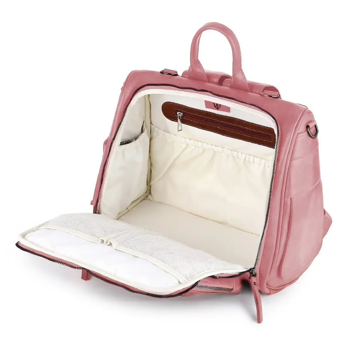 Travel-Friendly-Pink-Nappy-Changing-Messenger-Diaper-Bag