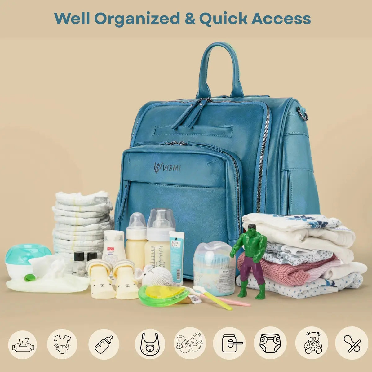 Travel-Friendly-Teal-Blue-Diaper-Bag–Timeless-Backpack-Messenger