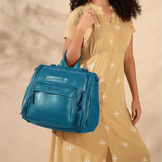 Stylish-Teal-Blue-Baby-Diaper-Bag–Timeless-Messenger-Backpack