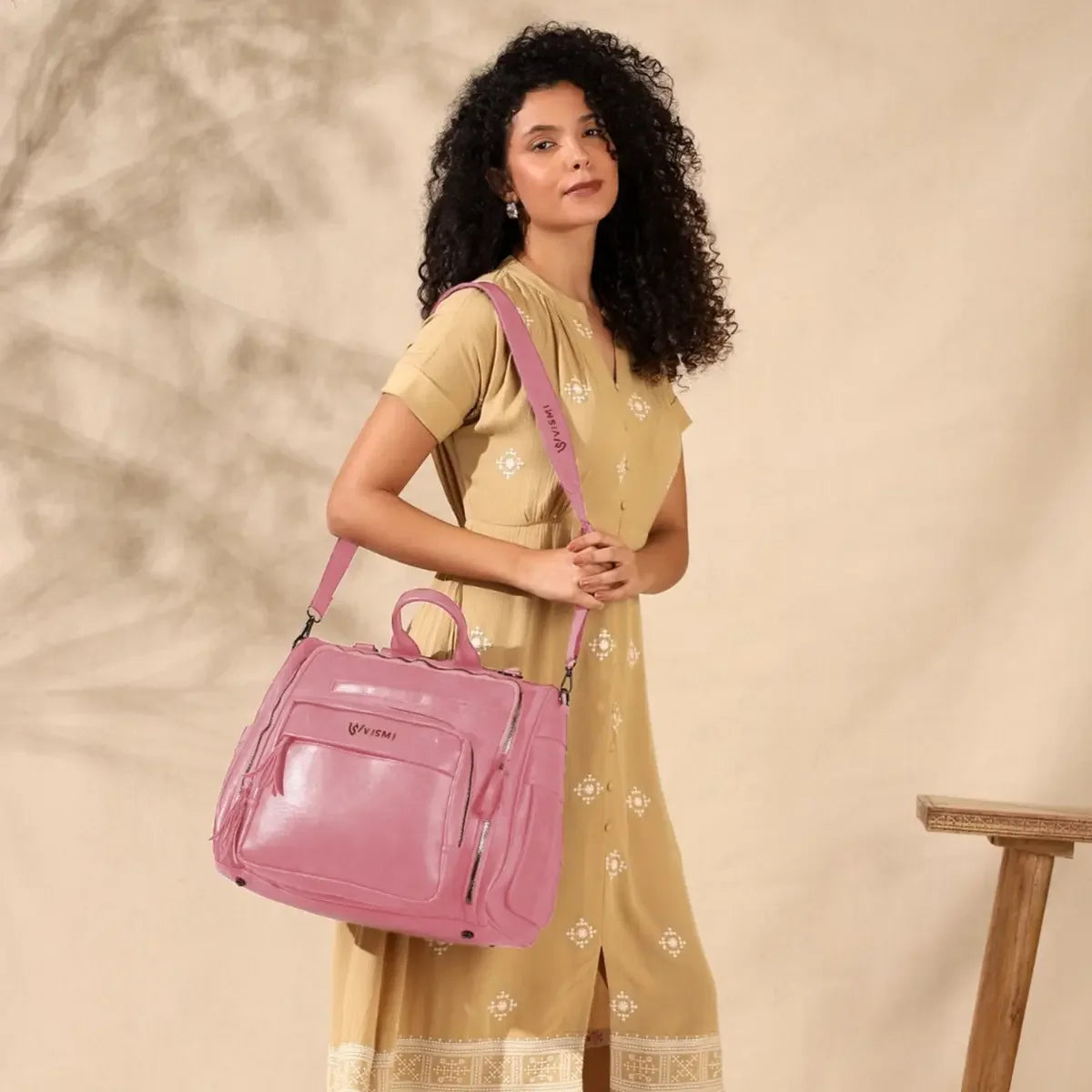 Durable-Blush-Pink-Diaper-Bag-Timeless-Backpack-Messenger-for-Moms-Dads