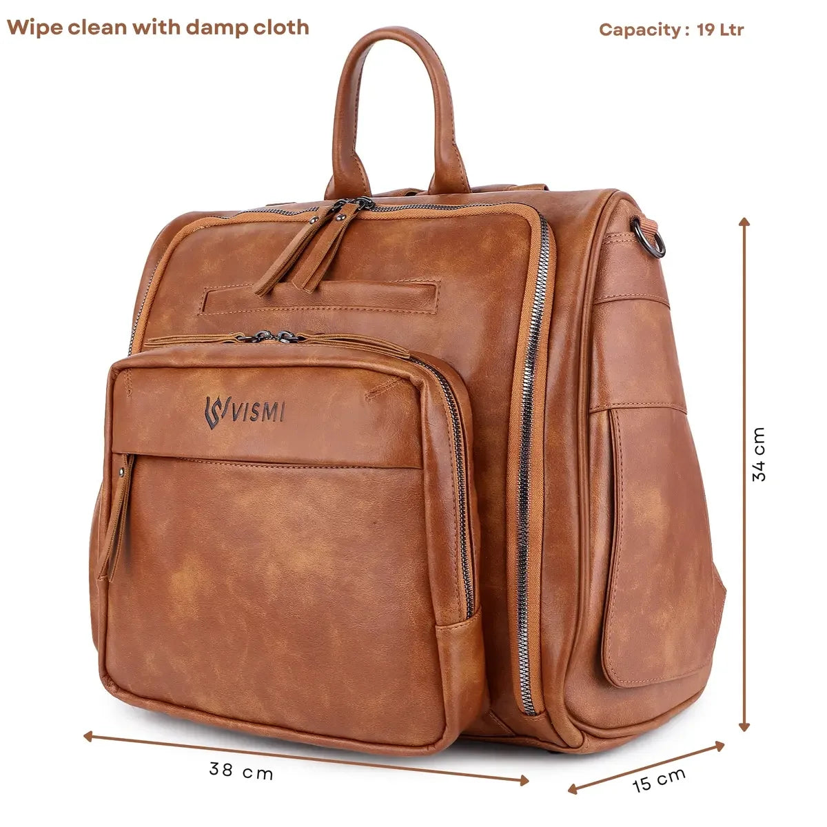 Timeless Backpack Messenger Diaper Bag Tan – Vismiintrend