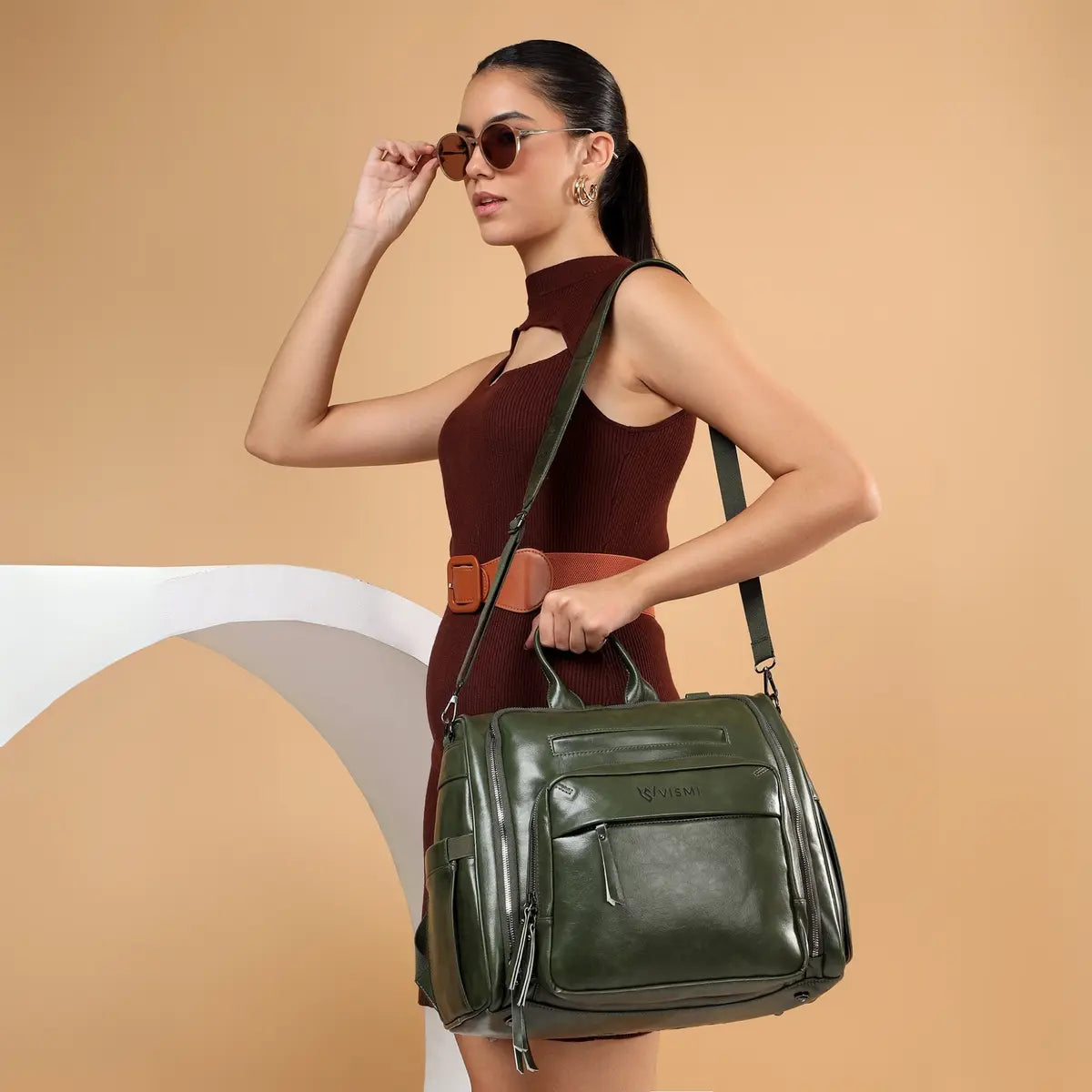 Baby-Nappy-Changing-Bag–Timeless-Backpack-Messenger-Olive-Green