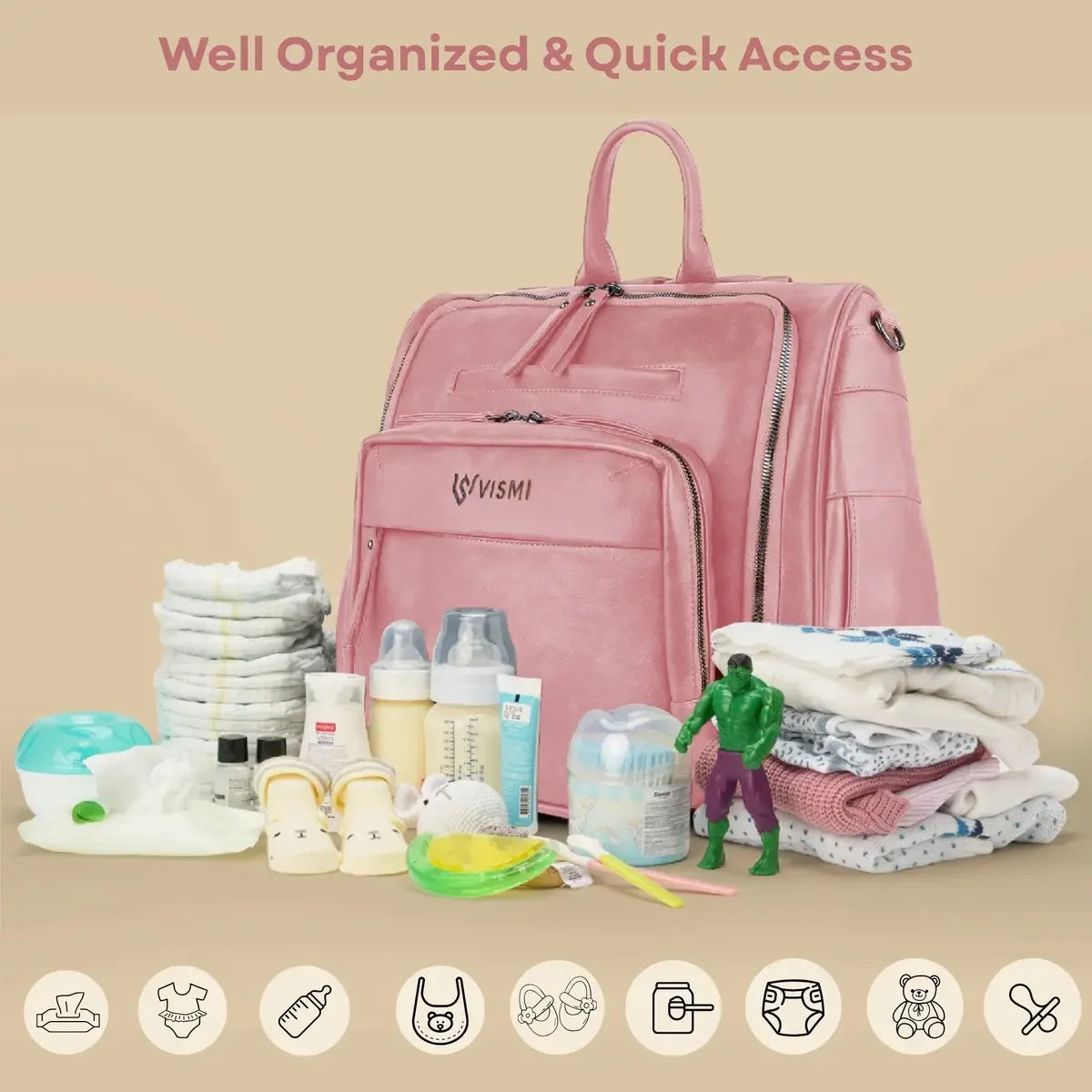Timeless-Backpack-Messenger-Diaper-Bag-Blush-Pink-Travel-Bag-for-New-Parents