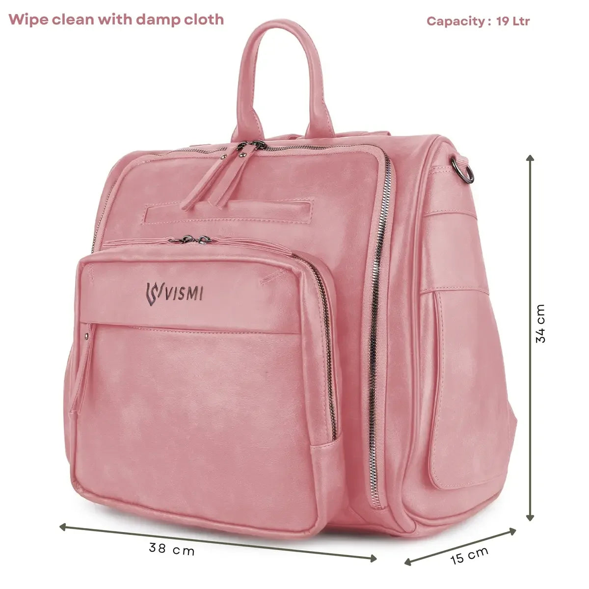 Premium-Blush-Pink-Diaper-Bag-Backpack-Fashionable-Baby-Care-Messenger-Bag