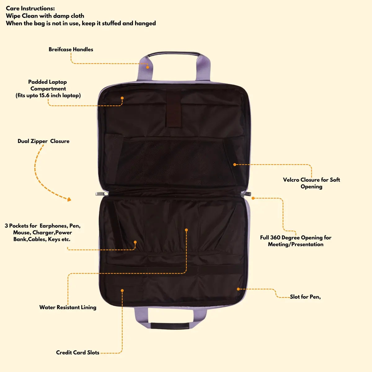 Timeless Unity Laptop Messenger Bag - Lavender