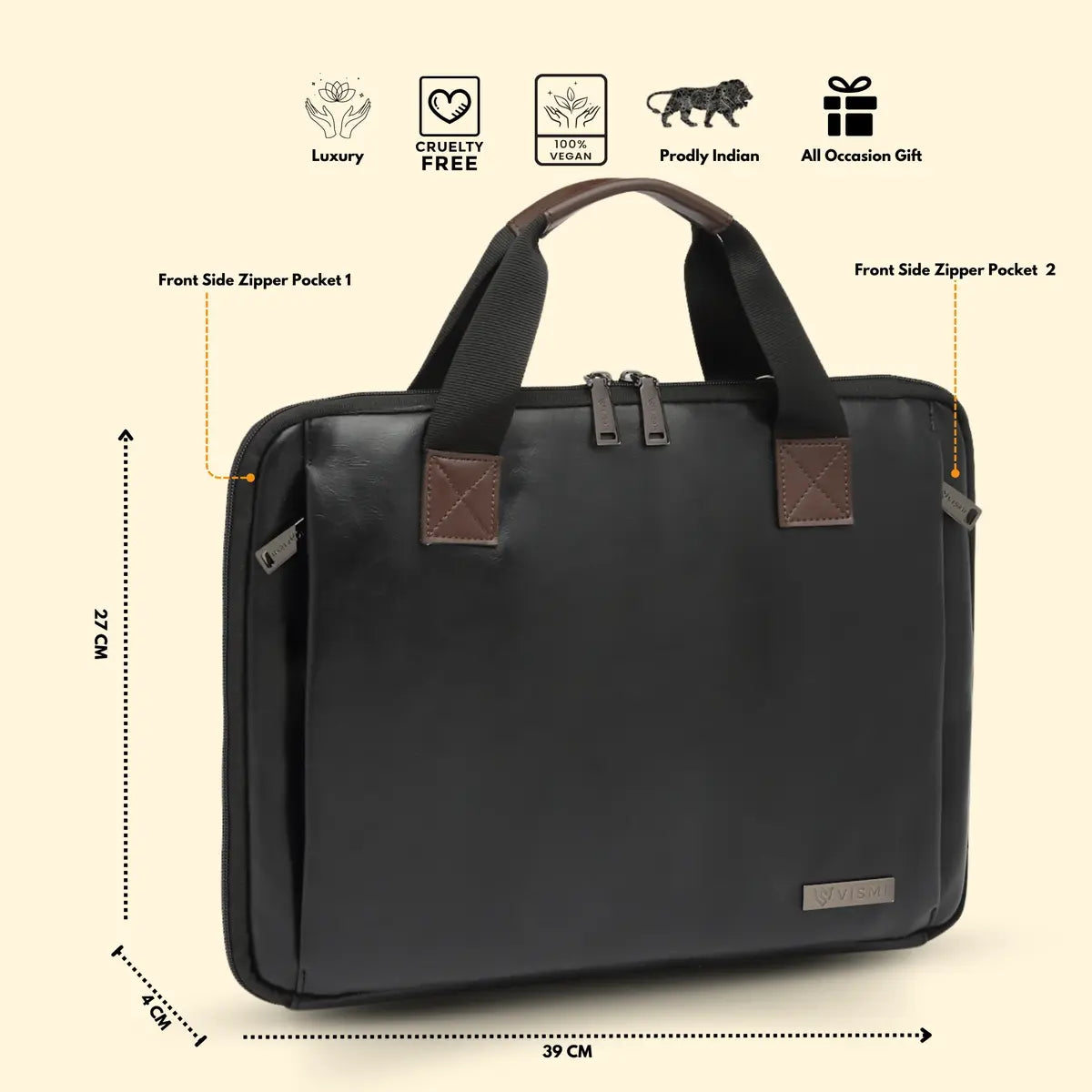 Timeless Unity Laptop Messenger Bag - Black