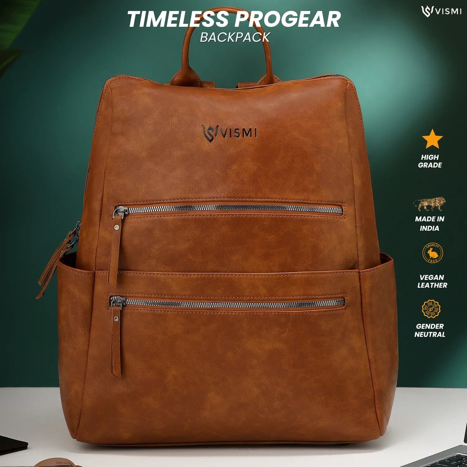 Timeless-ProGear-Tan-Laptop-Backpack–Stylish-Office-Travel-Bag