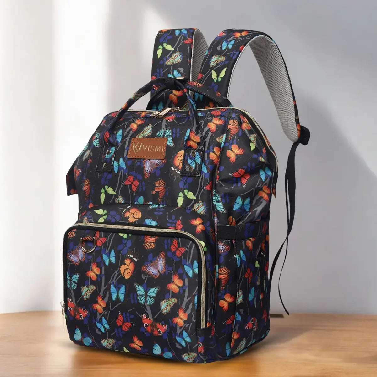 Snappy-Zappy-Backpack-Diaper-Bag-Butterfly-Black