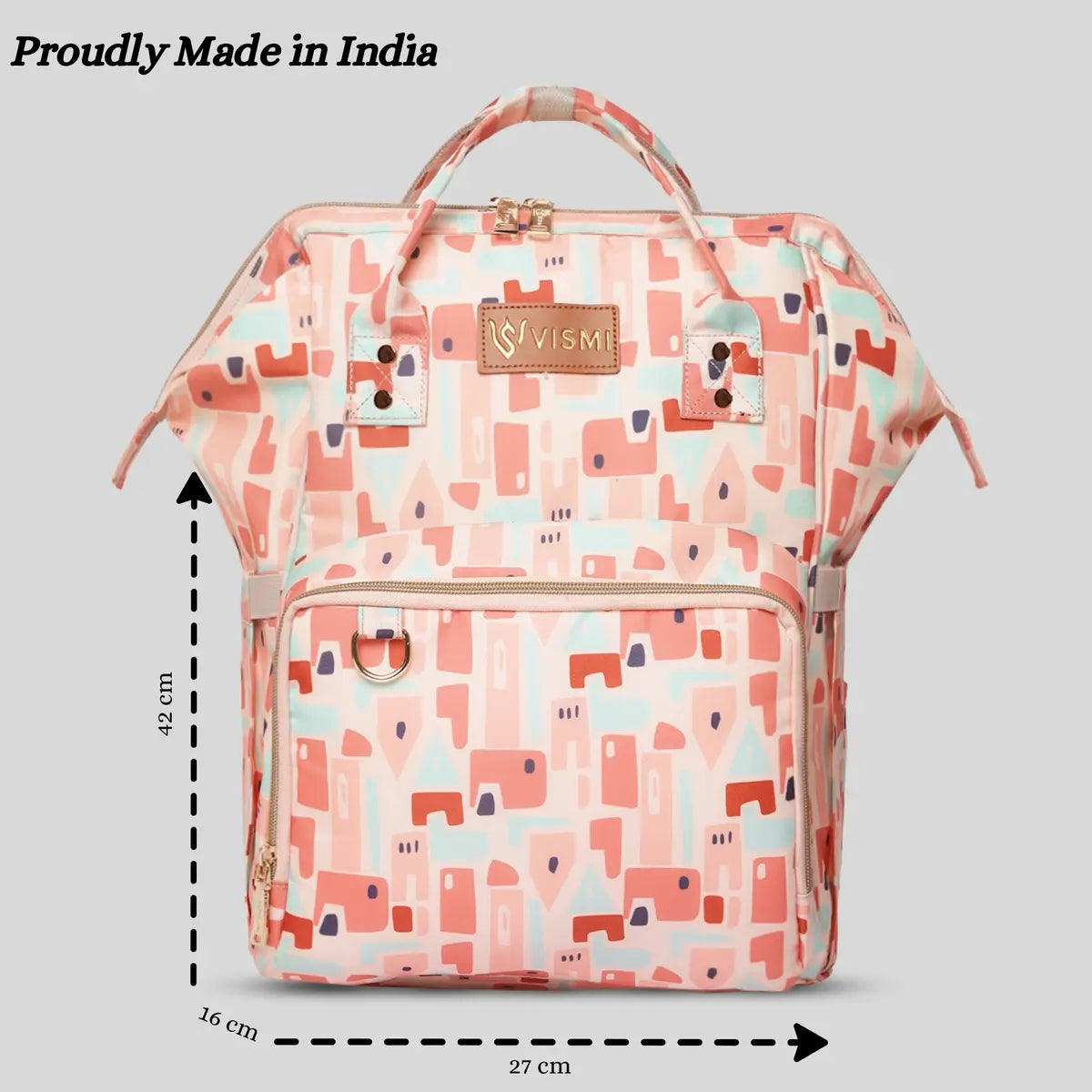 Snappy Zappy Backpack Diaper Bag - Geometric Pink