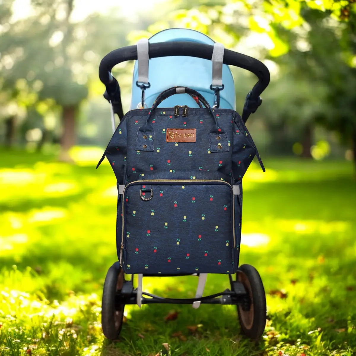 Snappy Zappy Backpack Diaper Bag - Navy Blue