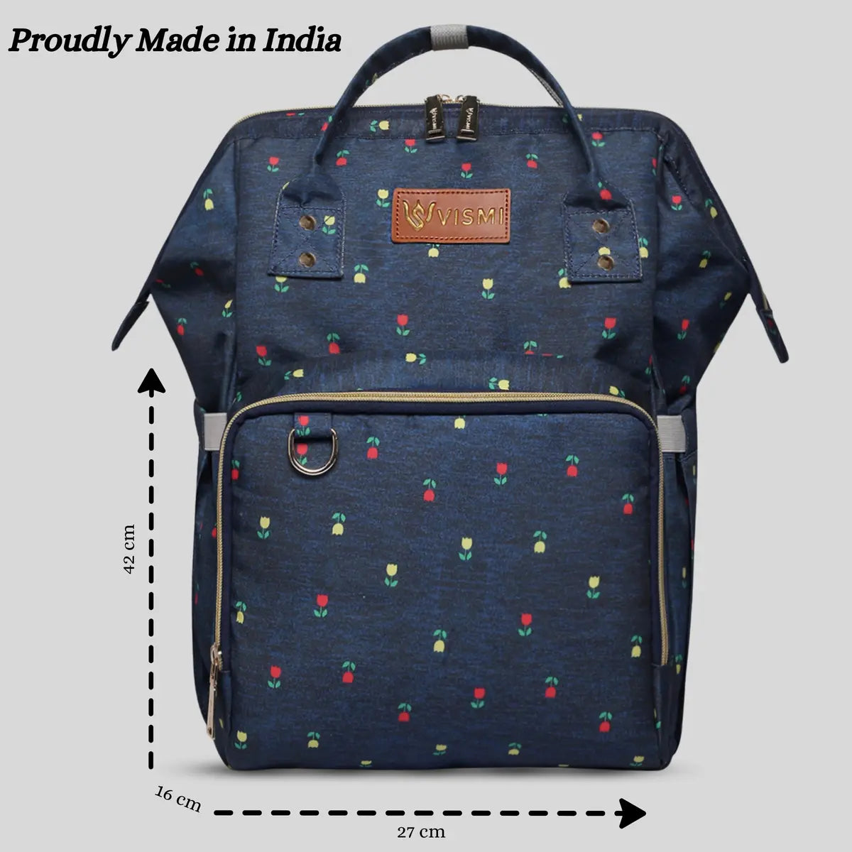 Snappy Zappy Backpack Diaper Bag - Navy Blue