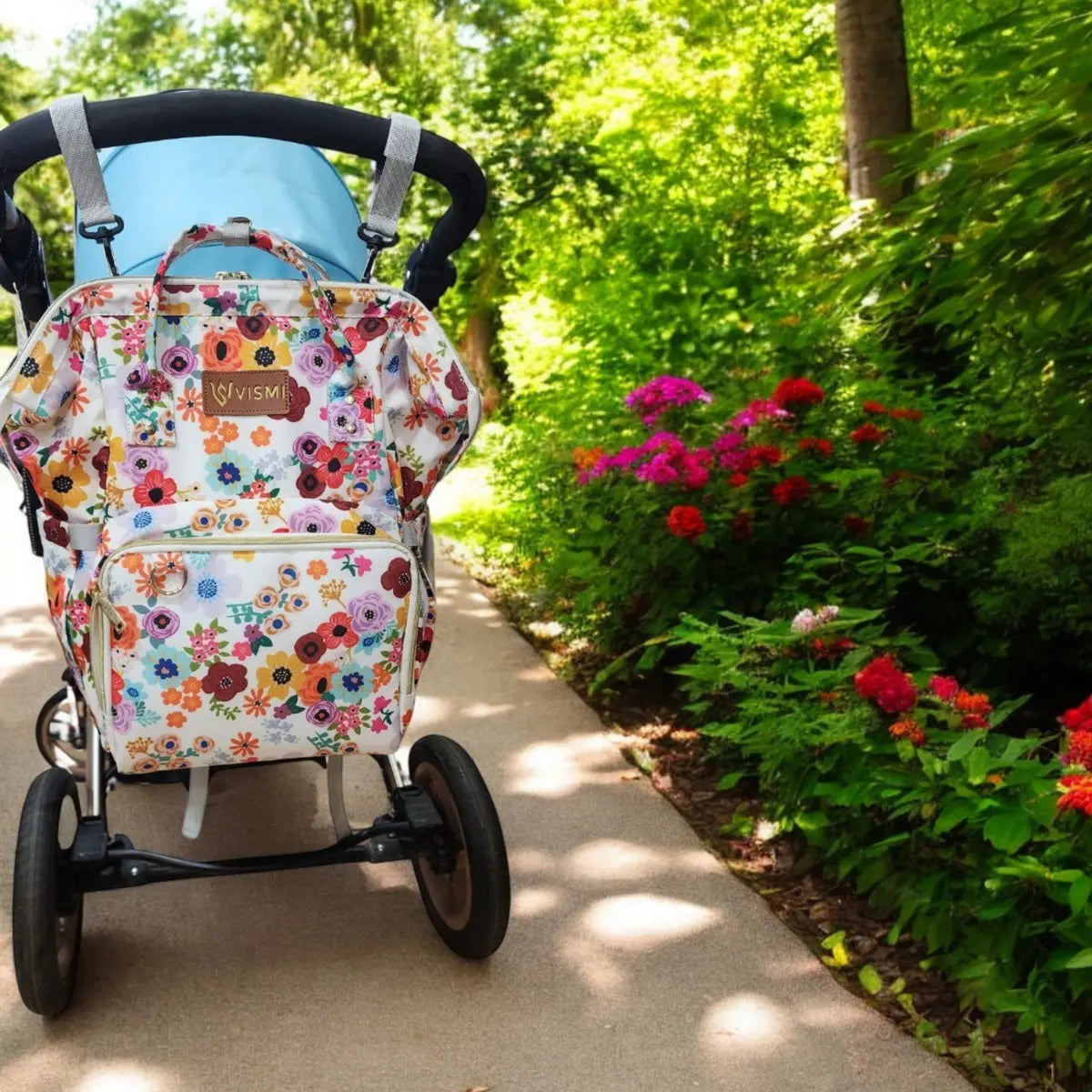 Snappy Zappy Backpack Diaper Bag - Flower White