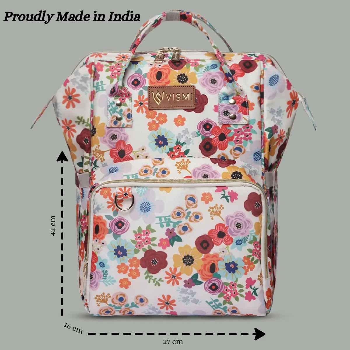 Snappy Zappy Backpack Diaper Bag - Flower White