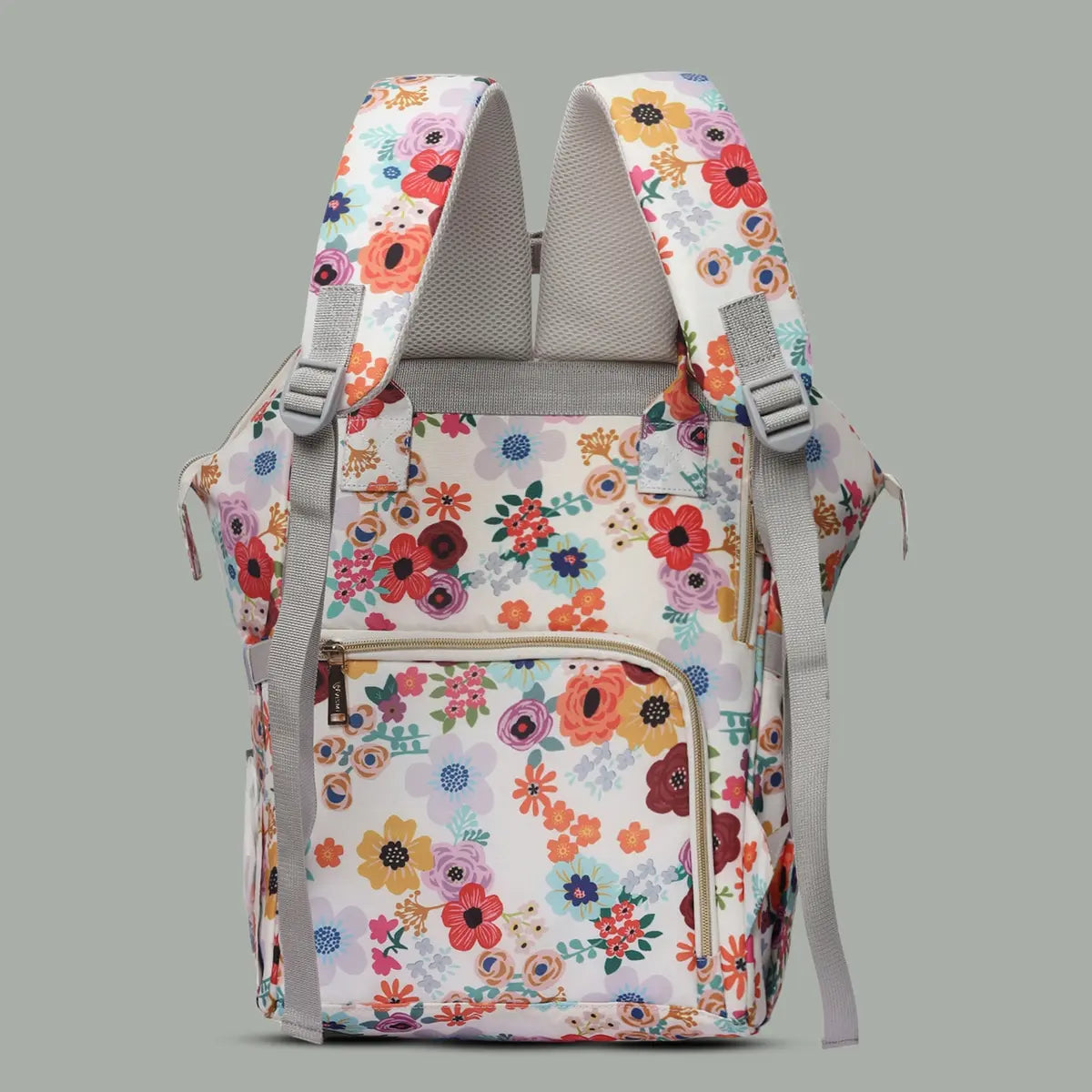 Snappy Zappy Backpack Diaper Bag - Flower White